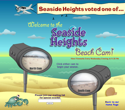 click here to view the live web cam page of Seaside Heights Tourism